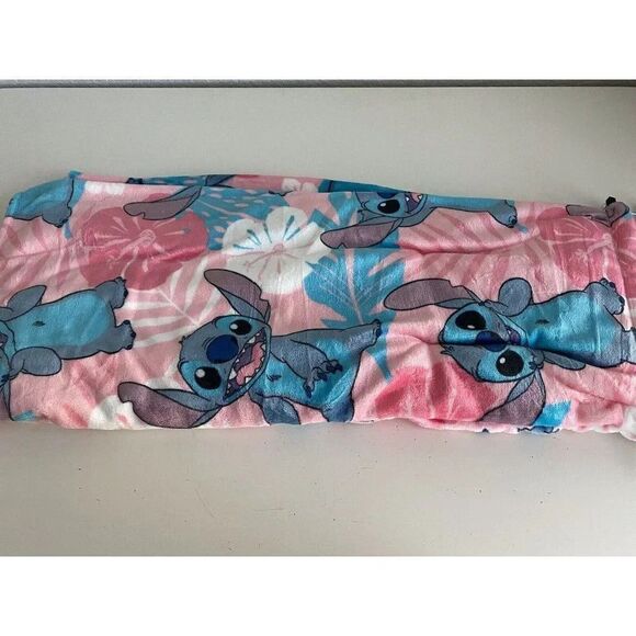 Disney Stitch Hibiscus Spring Summer  Soft Plush Throw Blanket 50x70” Pink NEW - Picture 10 of 16